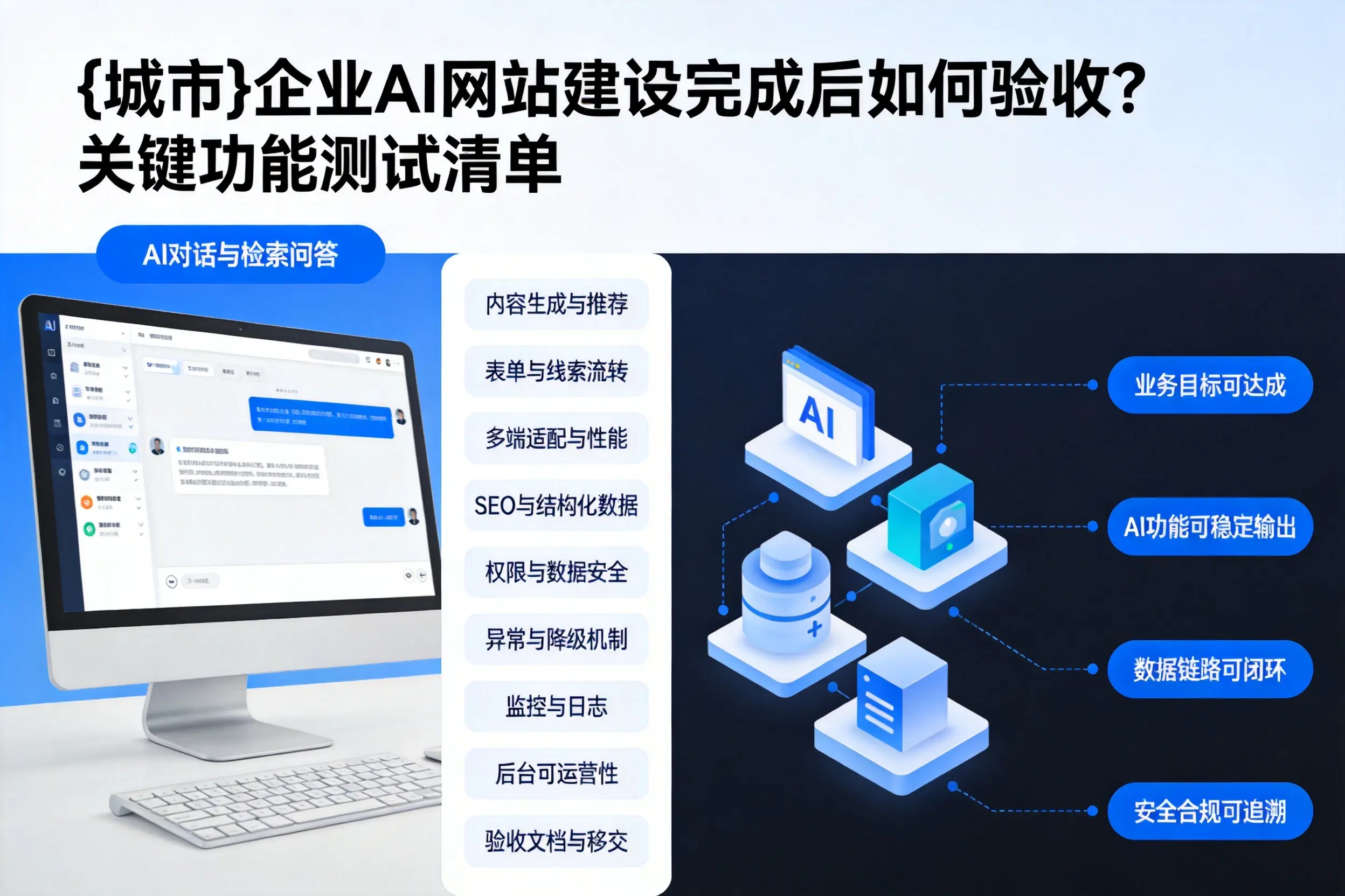 抚顺企业AI网站建设完成后如何验收？关键功能测试清单