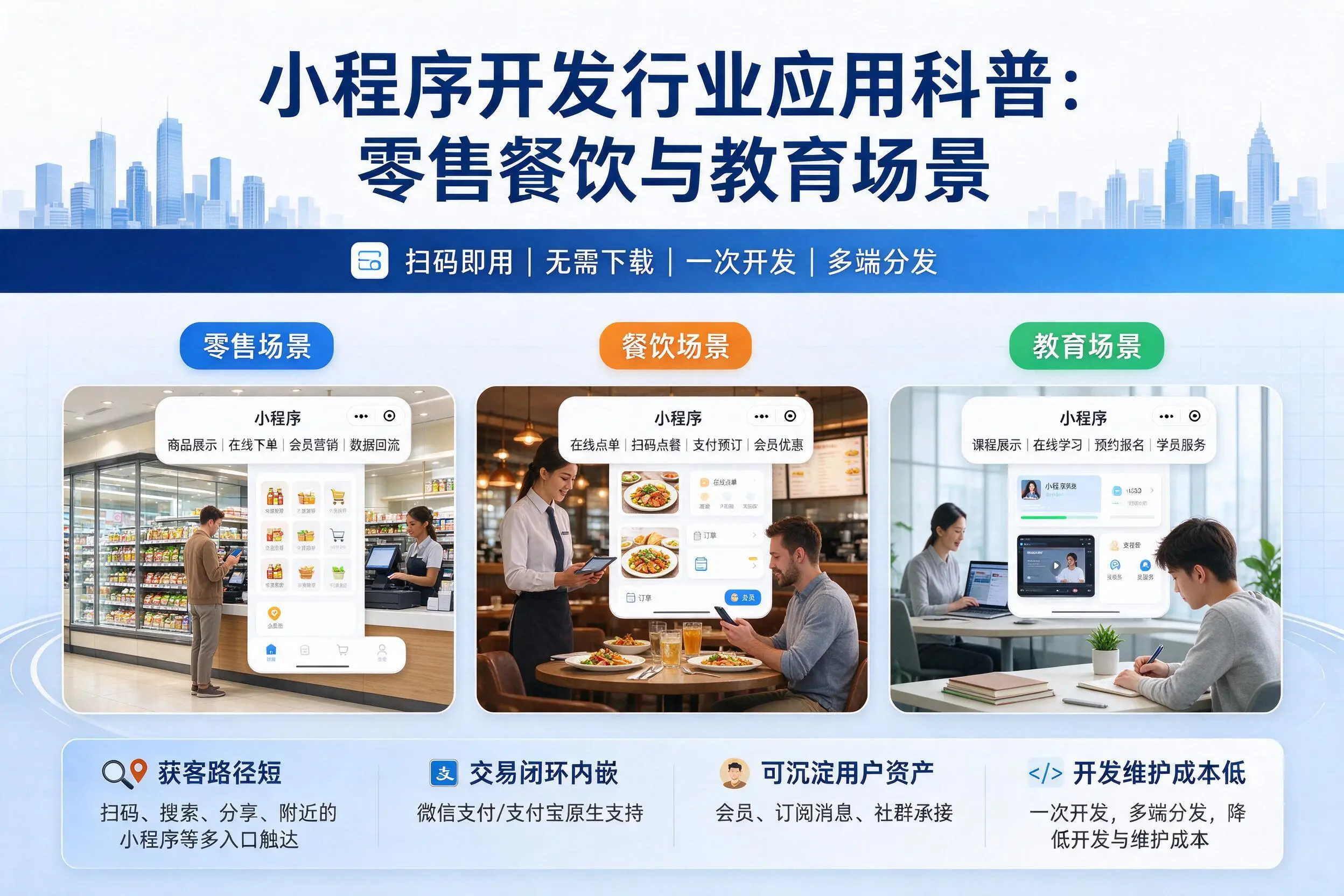 抚顺小程序开发行业应用科普：零售餐饮与教育场景
