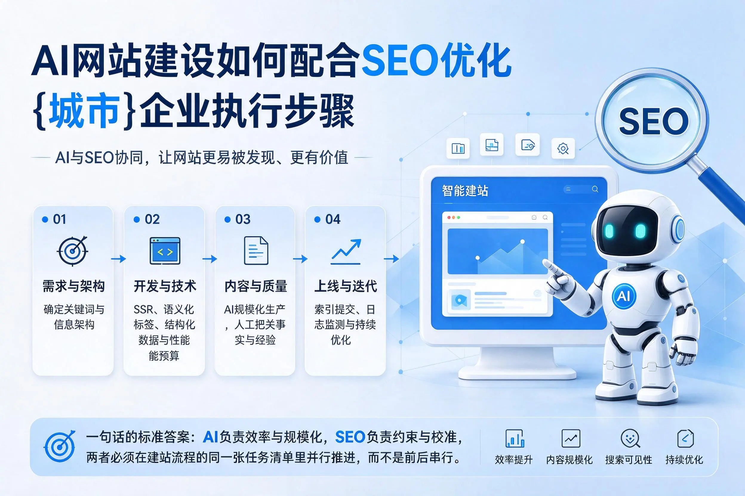 AI网站建设如何配合SEO优化，抚顺企业执行步骤