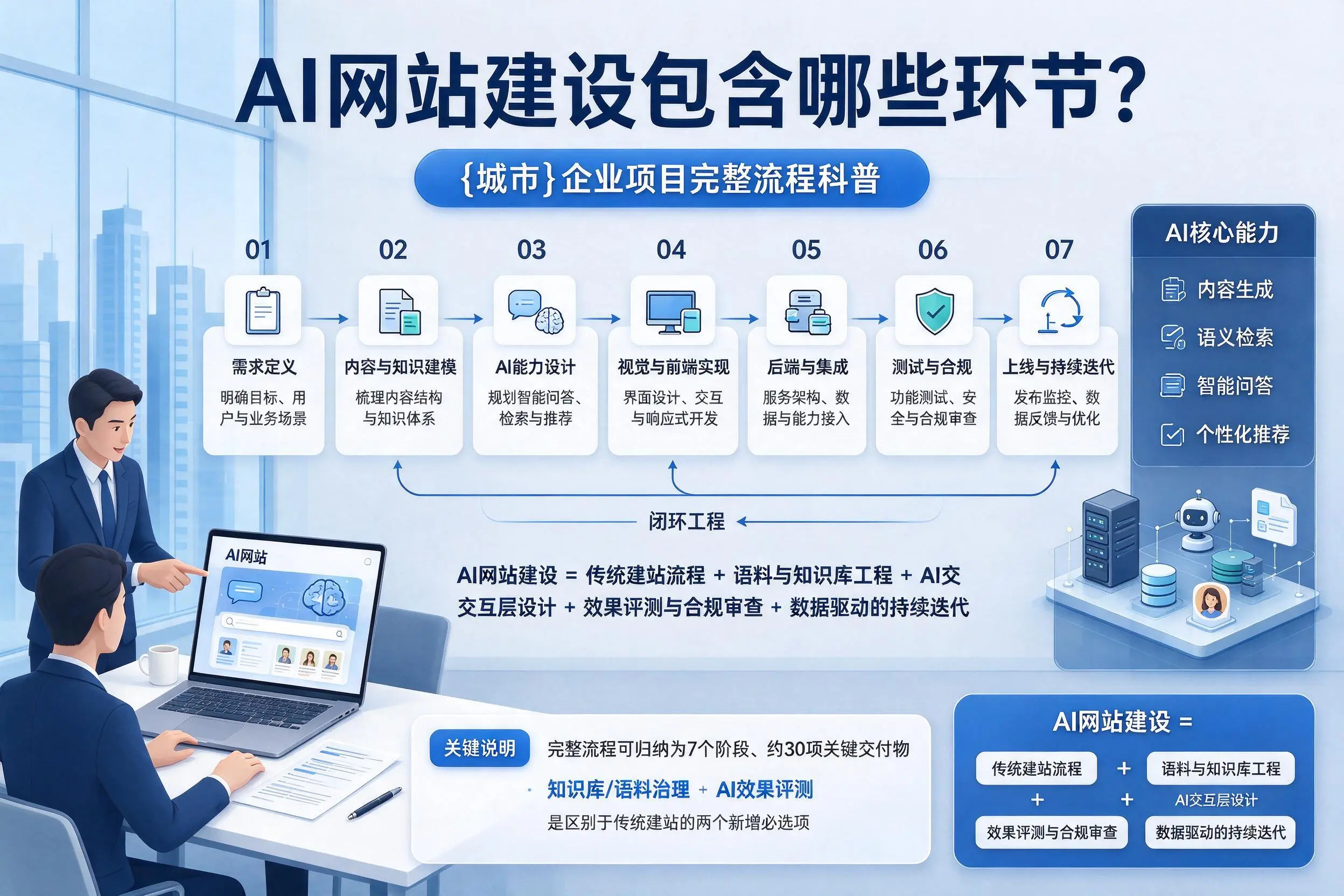 AI网站建设包含哪些环节?抚顺企业项目完整流程科普