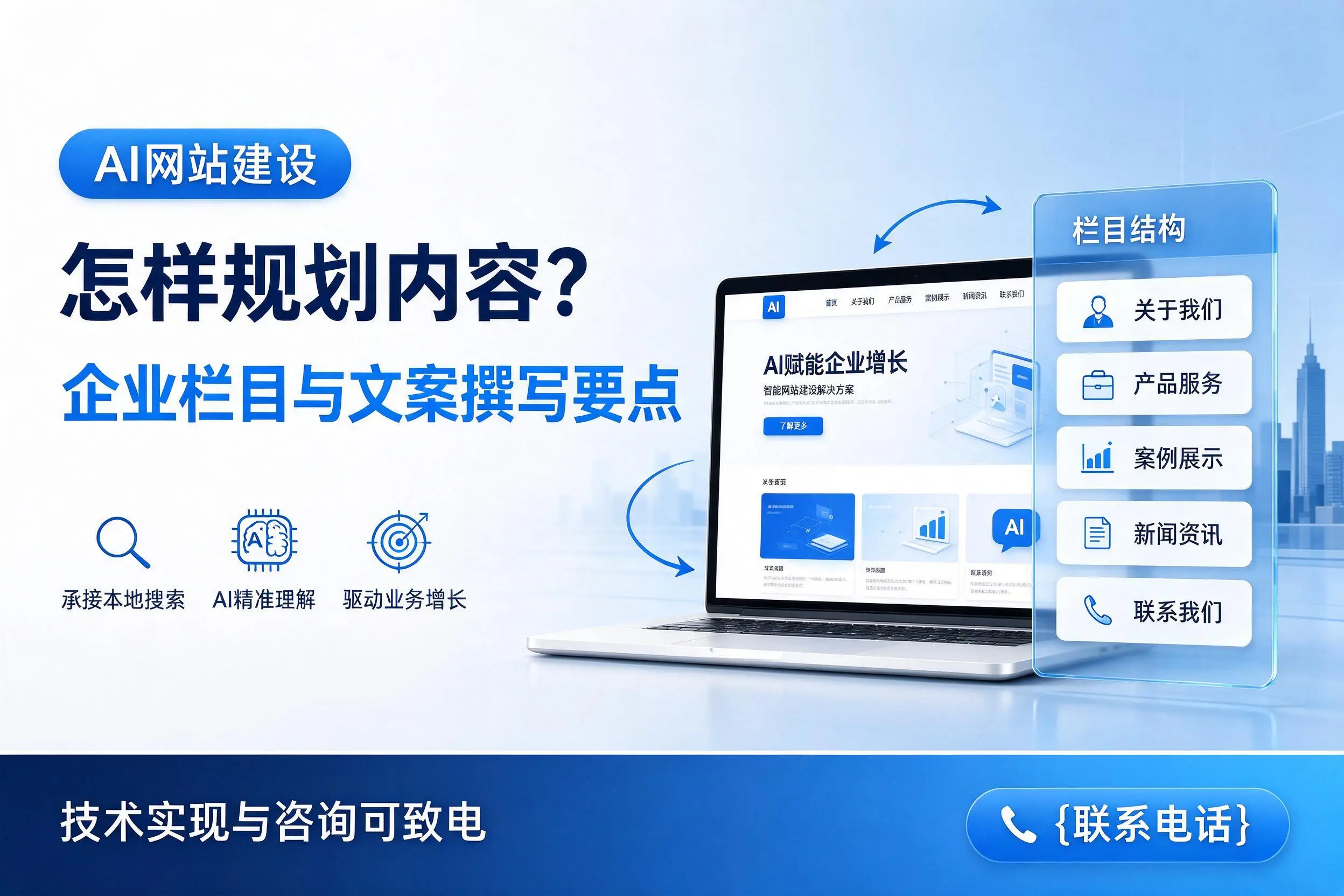 AI网站建设怎样规划内容?抚顺企业栏目与文案撰写要点