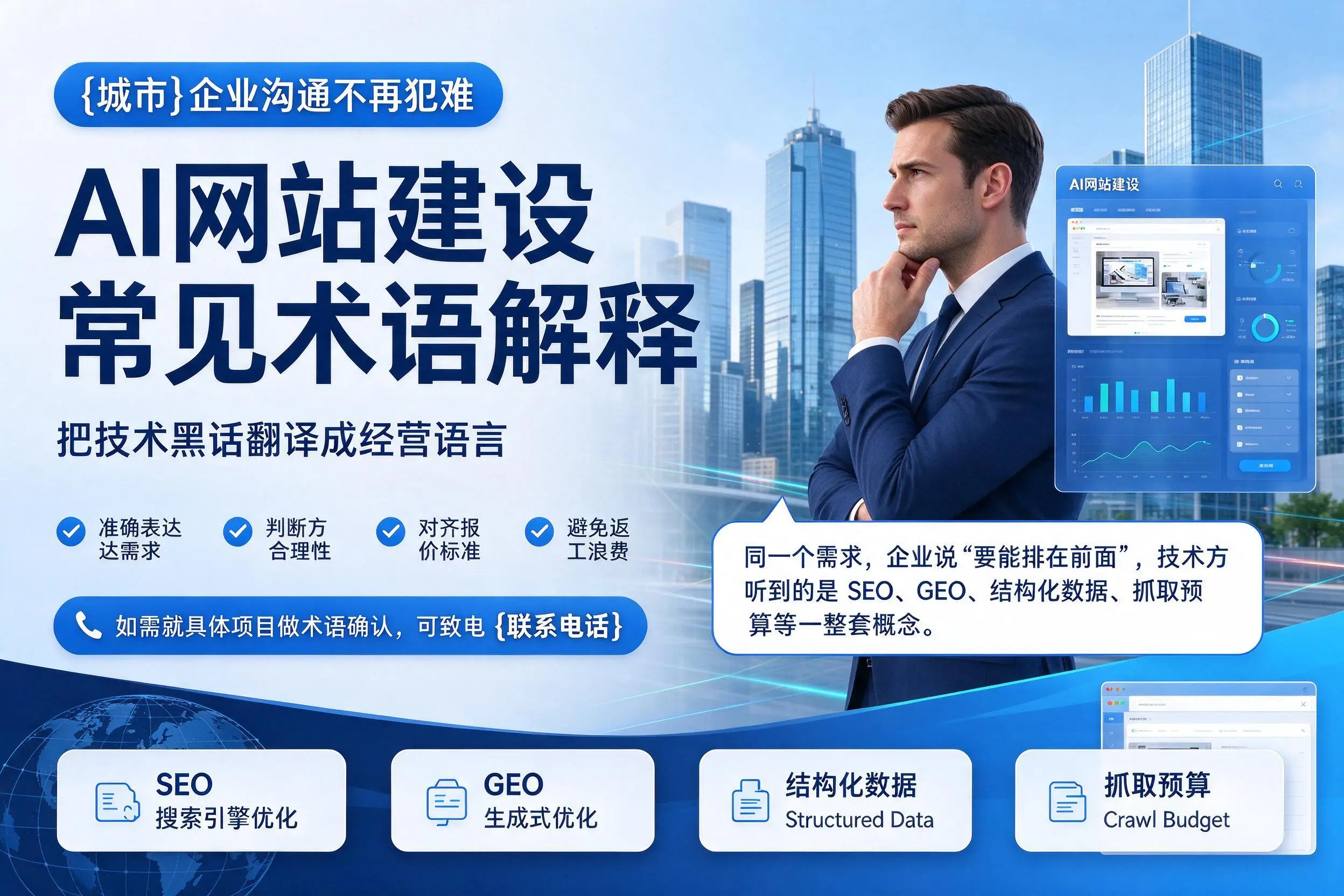 AI网站建设常见术语解释，抚顺企业沟通不再犯难