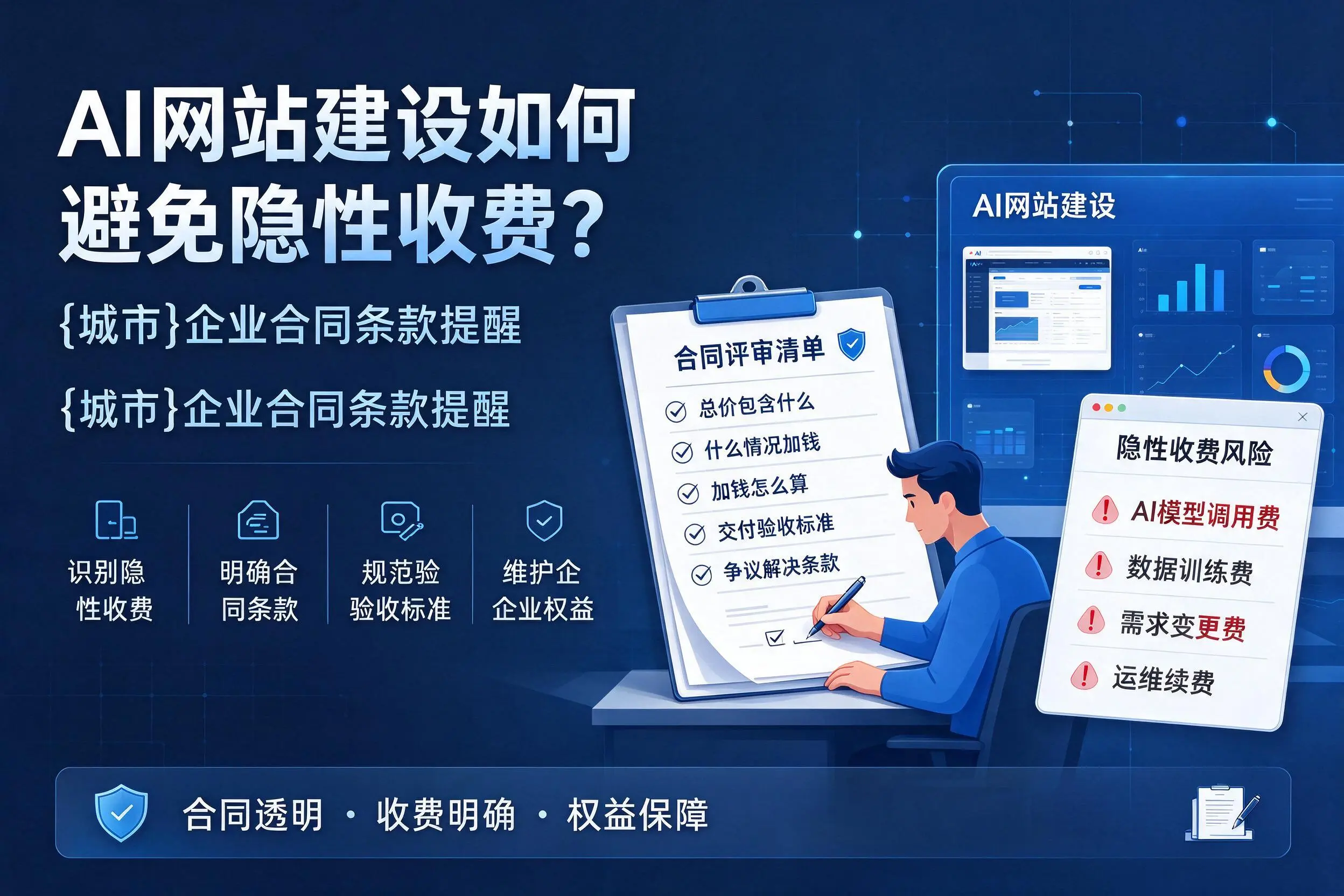 AI网站建设如何避免隐性收费？抚顺企业合同条款提醒
